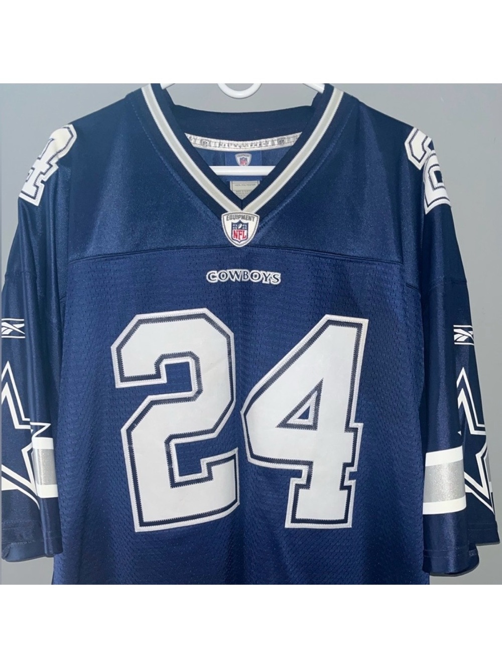 Dallas Cowboys Marion Barber #24 Blue Authentic NFL Throwback Football Jersey - Picture 3 of 5